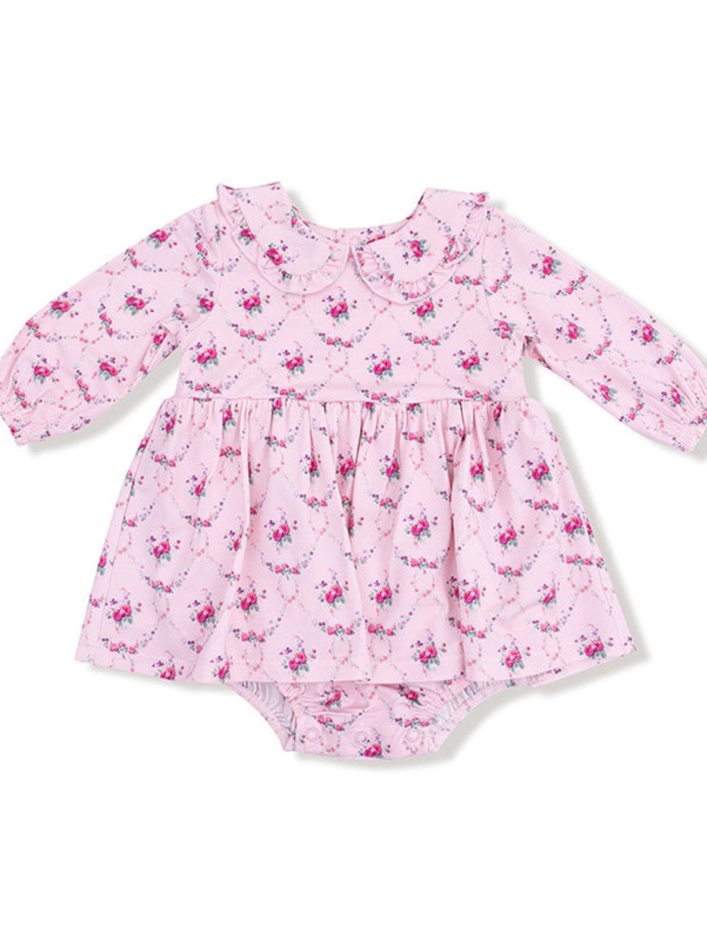 Angel Dear Peter Pan Skirted Bodysuit - Rose Garden Trellis